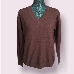Bette & Court Brown Pullover V-Neck Sweater